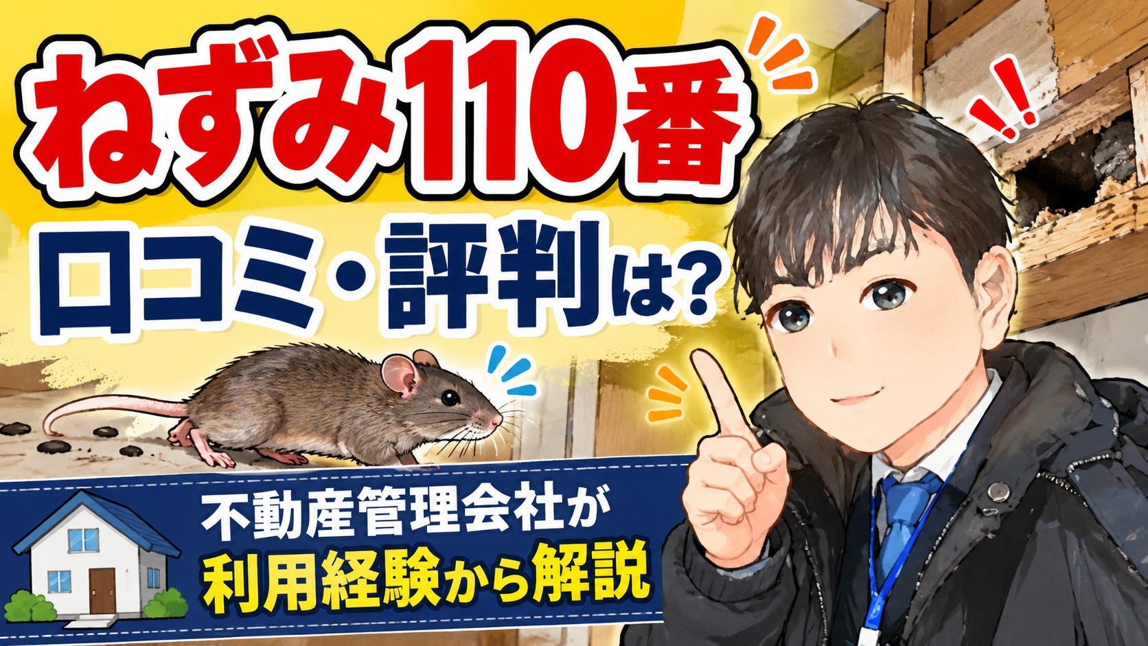 ねずみ110番の口コミ・評判を不動産管理会社の利用経験から解説